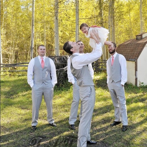 Cream and coral/salmon dress - Picture 8 of 8